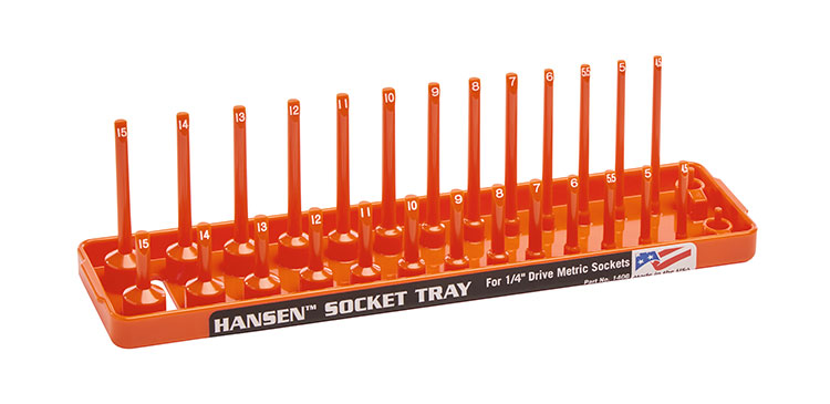 Orange 2-Row Socket Tray Set 6-Pieces Hansen Global 92002 SAE /& Metric